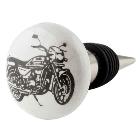 Bike Flat Ceramic Wine Bottle Stopper